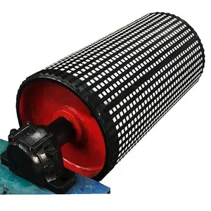 Conveyor pulley rubber lagging ceramic coating