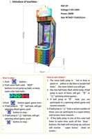 Machine de jeu d'arcade colorée pour enfants, à monnayeur, avec balles rebondissantes, en métal, pour centres de jeux, en anglais