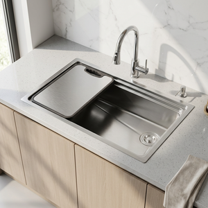 Leimanxi modelo 8146 Durable SUS304 1,3mm de espesor Stretch Craft gran fregadero único superficie pulida de electrólisis para el hogar y el Hotel - Product Image 1