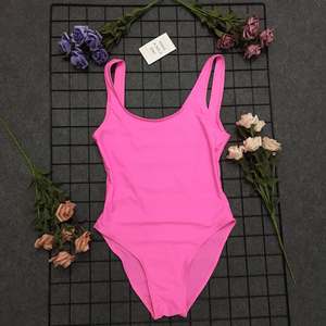 Quanzan-traje de baño personalizado para novias y damas de honor, <span class=keywords><strong>bañador</strong></span> de una pieza de Color sólido con espalda abierta, medias sexys - Product Image 5