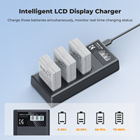 شاحن LCD ثلاثي الفتحات من K&F Concept مناسب لكاميرات كانون EOS Rebel T2i T3i T4i، مع مجموعة من 3 بطاريات LP-E8 قابلة لإعادة الشحن لكاميرات كانون