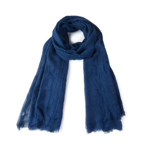 Écharpe Jilsander 90x180 cm en velours anneau, bleu monochrome, longue, pour adulte - Product Image 2