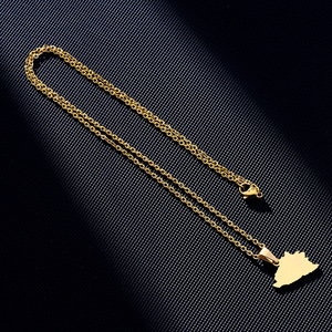 Collares de cadena con forma de mapa de Bosna i, de acero inoxidable, chapado en oro de 18K, colgante con forma de mapa de la bandera de Argentina - Product Image 4