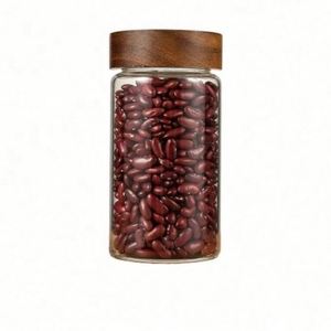 <b>Small</b> 19 oz Glass Storage Jars Airtight Lids 11Oz Wooden Lid Coffee <b>Container</b> Pantry Canister for Beans Rice Sugar Condiments - Product Image 1