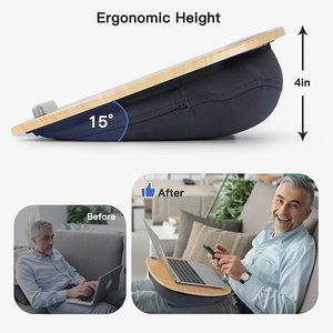 Table d'ordinateur Portable en bois, support de bureau Portable avec coussin Legend Offre Spéciale bambou Logo personnalisé pour étudiants pour la maison et le bureau - Product Image 5