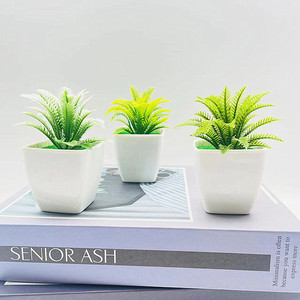 Plantas Suculentas Artificiales Qi Xing de 10 cm, Plantas en Maceta de Plástico para Escritorio, Decoraciones Ecológicas - Product Image 2