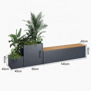 Wooden <strong>Bench</strong> With Flower Pots, Planter, and <strong>Bench</strong> Seat and Flower Planter - Product Image 6