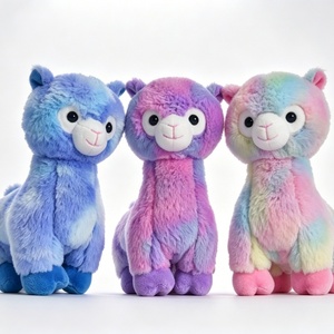 Trio de peluches lama pastel personnalisées, ensemble de jouets alpaca colorés, ensemble de peluches lama debout - Product Image 2