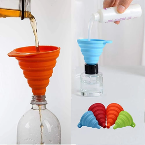 Embudo de silicona de grado alimenticio, mini embudo telescópico plegable portátil para uso en la cocina, embudo de silicona para dispensación en el hogar - Product Image 6