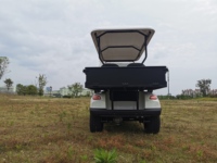 Chariot de golf électrique à moteur AC 4 places avec châssis renforcé, boîte de chargement lourde, puissance 5-6,3 kW pour terrains accidentés et ranchs