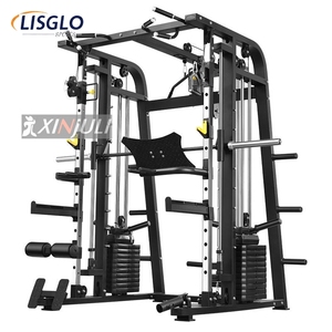 Máquina Smith Multifuncional Comercial para Gimnasio, Banco Inclinado con Polea Metálica para Ejercicios de Brazos, Abdominales y Pecho - Fitness Integral - Product Image 1
