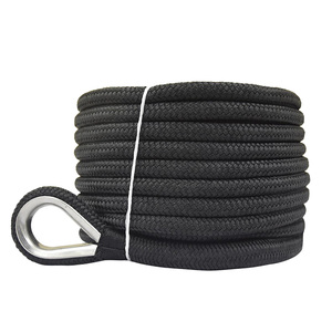 Venda quente linha de doca trançada dupla de nylon marinho de 3/8 polegadas 1/2 polegadas com traço reflexivo preto - Product Image 1