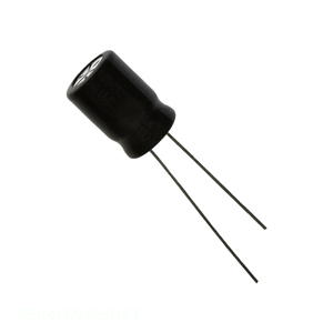 Condensador Original de Aluminio con Orificio Pasante, 4.7uF, 20%, 250V, Radial, SEK4R7M250ST - Product Image 1