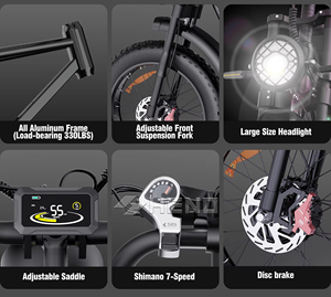 Bicicleta Eléctrica Ridstar Q20 Pro 52V 40Ah con Doble Motor y Doble Batería, Bicicleta de Montaña de Largo Alcance, Bicicleta de Carretera con Llantas Anchas para Adultos - Product Image 6