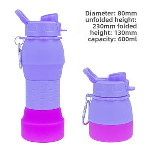 Bouteille d'eau pliable créative à contraste de couleurs pour le sport, idéale pour la randonnée en extérieur – Approvisionnement direct usine - Product Image 4