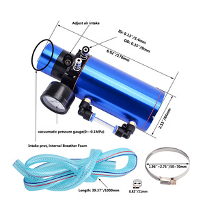 Tanque de Captación de Aceite Auso-Racing de Aleación de Aluminio con Manómetro Azul para Modificación de Motor de Automóvil - Product Image 5