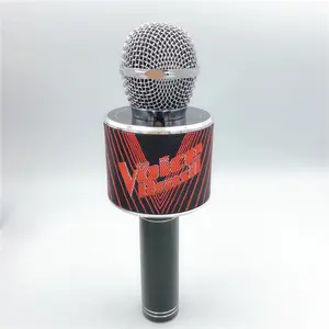 Kunden spezifisches Logo-Druck mikrofon USB-Funk-Karaoke-Mikrofon mit Sprach wechsler unterstützt alle Karaoke-Apps