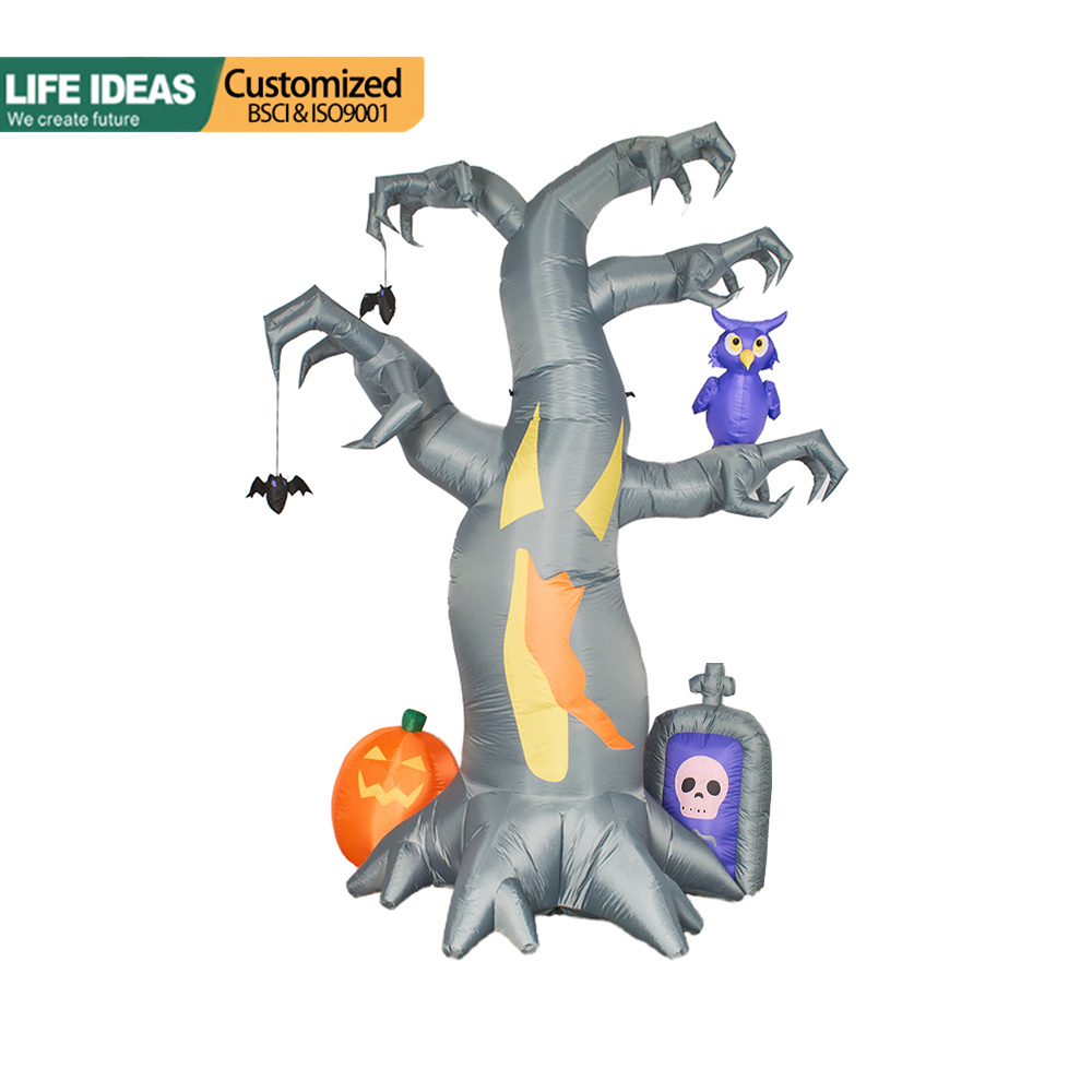 9FT Inflatables Dead Tree with Pumpkin Owl and Tombstone