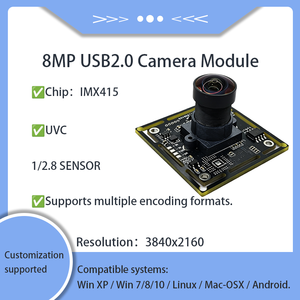 LLGCAM 8MP 4K 3840H×2160V IMX415 USB2.0 โมดูลกล้องจดจำใบหน้า DMIC FF MF มุมมองภาพ 95 องศา - Product Image 1