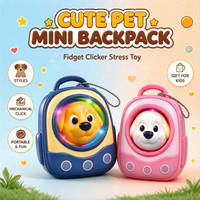 Nouveau jouet anti-stress porte-clés sac à dos animal mignon, jouets de décompression lumineux en plastique ABS coloré, certifié EN71, cadeau pour enfants, cadeau de fête