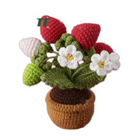 Fleur d'hortensia en laine positive faite à la main, crochet, pot de fleurs, tricot, papillon, décoration de la maison, cadeau de Pâques, cadeau de la Saint-Valentin