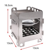 Accessoires de randonnée, plateau à alcool pour la cuisine, réchaud à bois portable en acier inoxydable avec étui de transport pour le camping en plein air