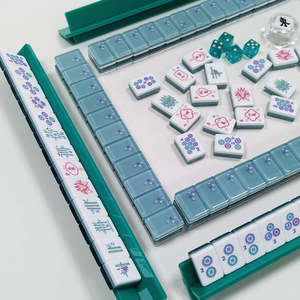En stock en fábrica, envío rápido en 24 horas, fichas de mahjong americanas de acrílico transparente azul perla, 160 fichas, diseño de pájaro <span class=keywords><strong>Bam</strong></span>. - Product Image 4