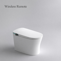WC intelligent avec bidet intégré, chasse d'eau automatique, siège chauffant, cuvette allongée, évacuation en S, télécommande - Accessoire de salle de bain haut de gamme