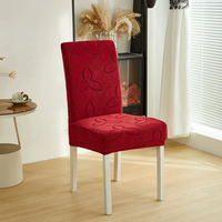 Housse de chaise jacquard à motifs de feuilles, housse de chaise de salle à manger de luxe, housse de coussin de chaise épaissie élastique anti-salissure, décoration intérieure