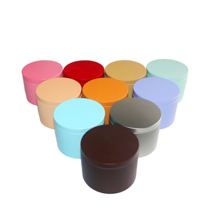 Benutzer definierte farbige leere runde Geschenk Metall rosa schwarz Gold 8oz Zinn Kerzen behälter Box Blechdose für Candle Candy Wax Tee Geschenk - Product Image 1