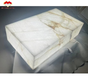 Tavolo da caffè fotoelettrico a LED in <span class=keywords><strong>marmo</strong></span> di cristallo traslucido isola <span class=keywords><strong>cucina</strong></span> dell'era glaciale retroilluminazione in <span class=keywords><strong>marmo</strong></span> <span class=keywords><strong>bianco</strong></span> per tavolino - Product Image 5