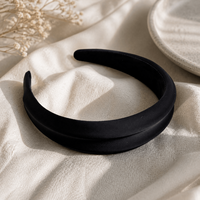 Serre-tête large en satin style coréen pour femme, bandeau rembourré pour le lavage du visage, serre-tête en satin pour usage quotidien