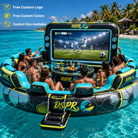 Salon de visionnage public de football gonflable avec bar flottant et support grand écran pour les centres de villégiature, les parcs, la location et les événements