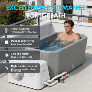 Manufacturer Portable Ice Bath with 1 HP Chiller Sloped Edge <b>Inflatable</b> Cold Plunge Bathtub Home/Hotel for Adults Therapy - Product Image 5
