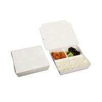 Boîte à lunch en papier kraft personnalisée jetable avec logo pour la restauration rapide, boîte à lunch en carton blanc de qualité alimentaire à 3 compartiments