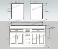 Meuble-lavabo de luxe 2026 à double vasque avec bassin en céramique, personnalisable pour chambre et salle à manger – Meilleures ventes