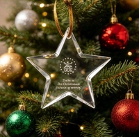 Pendentif en cristal pentagramme transparent pouvant servir de décoration de sapin de Noël ou pour la gravure et l'impression DIY
