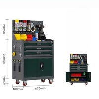Armoire à outils en acier moderne, chariot à outils avec tiroirs réglables pour l'atelier et le rangement scolaire, conception durable