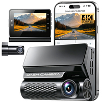 Cámara para Auto 4K con WiFi, Grabación de 24 Horas, Sensor G, Mini Caja Negra para Auto, Cámara de Doble Lente Delantera y Trasera 4K, Venta al Por Mayor