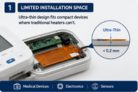 Élément chauffant Kapton ultra-fin et flexible pour applications en espaces compacts OEM