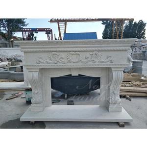 Chimeneas de mármol blanco independientes de diseño francés de lujo, chimenea tallada a mano para uso en interiores y exteriores, piedra elegante para dormitorio - Product Image 3