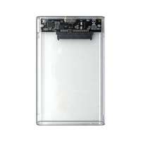 Box esterno trasparente per HDD SATA da 2,5 pollici, USB 3.0 Micro-B e USB 3.1 Type-C opzionali, 5 Gbps, senza attrezzi, per HDD/SSD