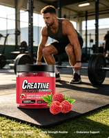 OEM 60 Gummies à la saveur framboise, créatine monohydrate, gummies pour le soin des muscles, soutien à la force, complément alimentaire