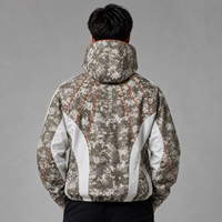 Veste à capuche en nylon pour homme, col montant, imperméable, haute qualité, entièrement zippée, motif camouflage