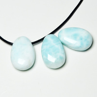 Usine en gros 3mm grand trou larme pierre naturel bleu hémimorphite pendentif pour collier