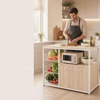 Étagère de rangement de cuisine, étagère à légumes multi-niveaux autoportante, étagère à casseroles multi-usages, étagère de rangement pour micro-ondes, organisateur de placard
