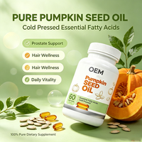 Suplemen Diet Minyak Biji Labu OEM Private Label Softgels 60 Kapsul 1000 mg Cold Pressed