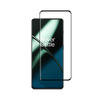 Pour OnePlus 11 Black Edge Film de protection à couverture complète pour One Plus Ace 3 2 Pro 3D Protecteur d'écran en verre trempé à flexion à chaud