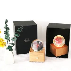 Romantic gifts preserved rose wireless led speaker led lights mini preserved flower speaker
