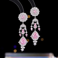 Anting Bunga Rumbai Tetesan Air Gaya Istana Vintage, Desain Panjang, Mewah, Berkualitas Tinggi, Perhiasan Telinga untuk Wanita
